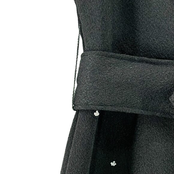 Vintage Maxi Dress Size 16-1/2 60s 70s Sleeveless Black White Stones Trees Avon - Picture 9 of 16